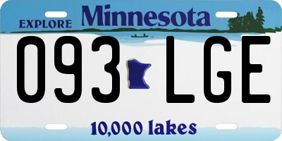 MN license plate 093LGE