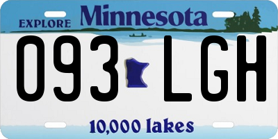 MN license plate 093LGH