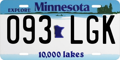 MN license plate 093LGK