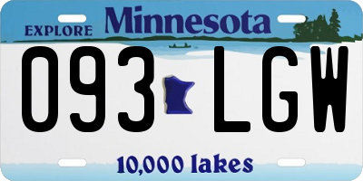 MN license plate 093LGW