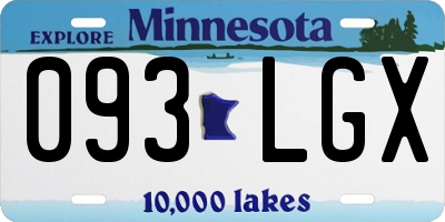 MN license plate 093LGX