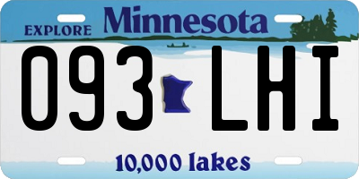 MN license plate 093LHI