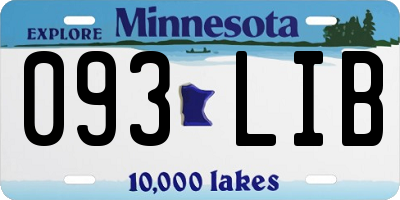 MN license plate 093LIB
