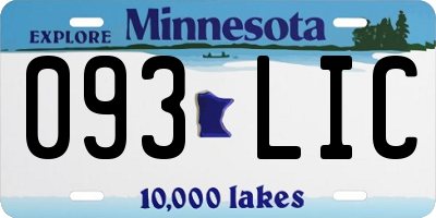 MN license plate 093LIC