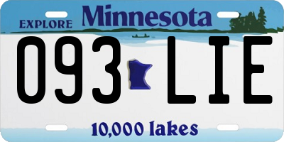 MN license plate 093LIE