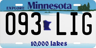 MN license plate 093LIG