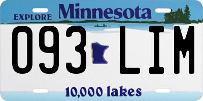 MN license plate 093LIM