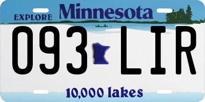 MN license plate 093LIR