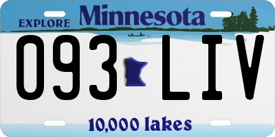 MN license plate 093LIV