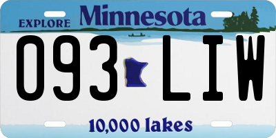 MN license plate 093LIW