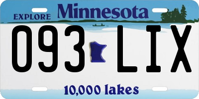 MN license plate 093LIX
