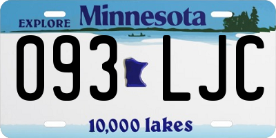 MN license plate 093LJC