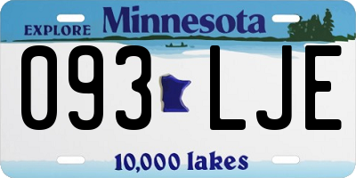 MN license plate 093LJE