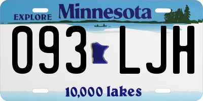 MN license plate 093LJH