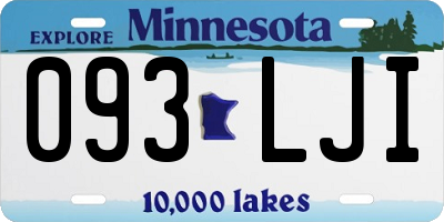 MN license plate 093LJI