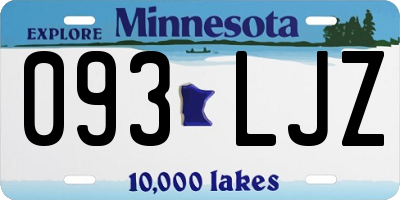 MN license plate 093LJZ