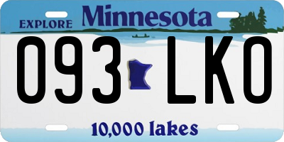 MN license plate 093LKO