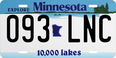 MN license plate 093LNC