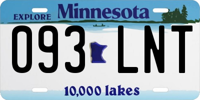MN license plate 093LNT