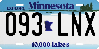 MN license plate 093LNX