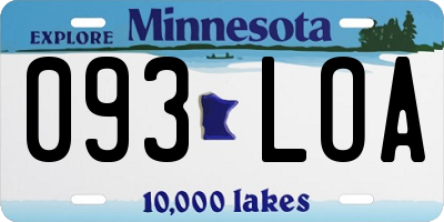 MN license plate 093LOA