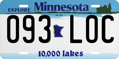 MN license plate 093LOC