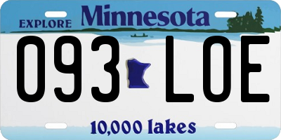 MN license plate 093LOE