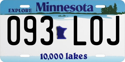 MN license plate 093LOJ