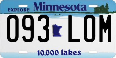 MN license plate 093LOM
