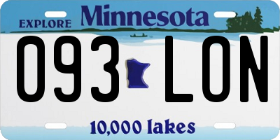 MN license plate 093LON