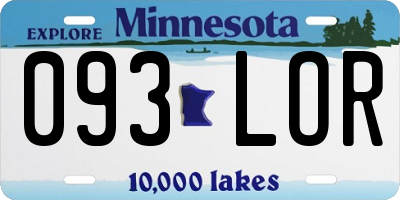 MN license plate 093LOR