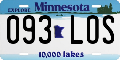 MN license plate 093LOS