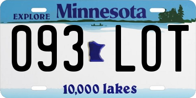 MN license plate 093LOT