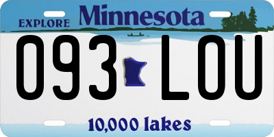MN license plate 093LOU