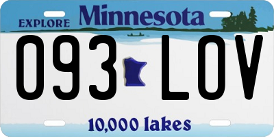MN license plate 093LOV