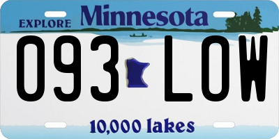 MN license plate 093LOW
