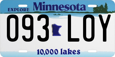 MN license plate 093LOY