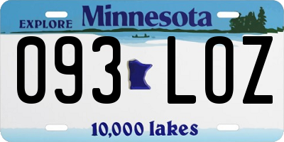 MN license plate 093LOZ