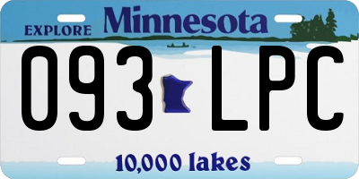 MN license plate 093LPC