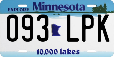 MN license plate 093LPK