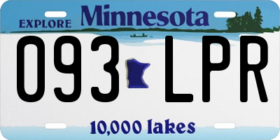 MN license plate 093LPR