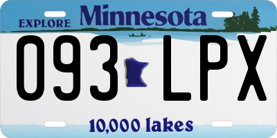MN license plate 093LPX