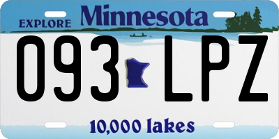 MN license plate 093LPZ