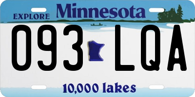 MN license plate 093LQA