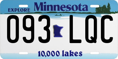 MN license plate 093LQC
