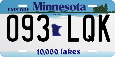 MN license plate 093LQK