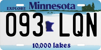 MN license plate 093LQN