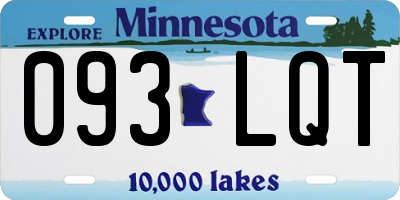 MN license plate 093LQT