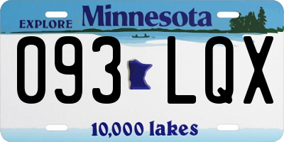 MN license plate 093LQX