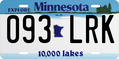 MN license plate 093LRK